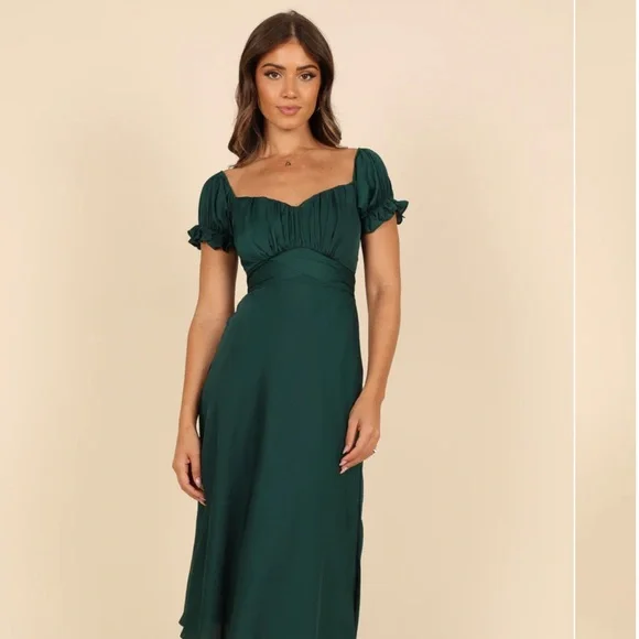 green emerald velvet dress Petal & Pup Cyprus Dress